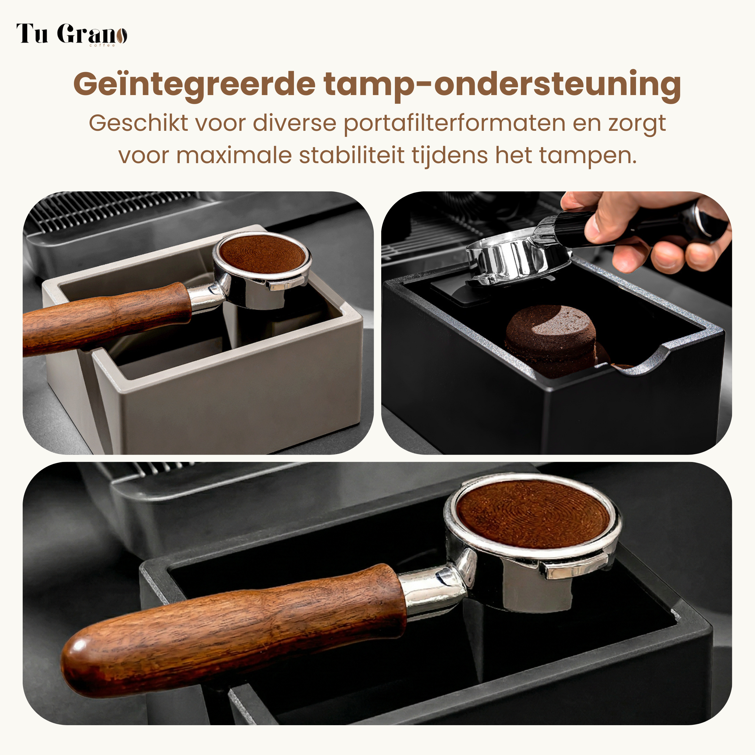 espresso uitklopbak vierkant zwart
