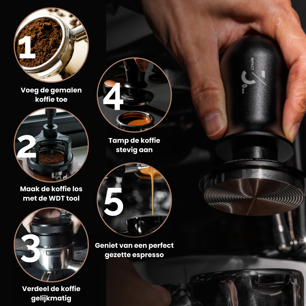 gekalibreerde klik tamper espresso 51mm
