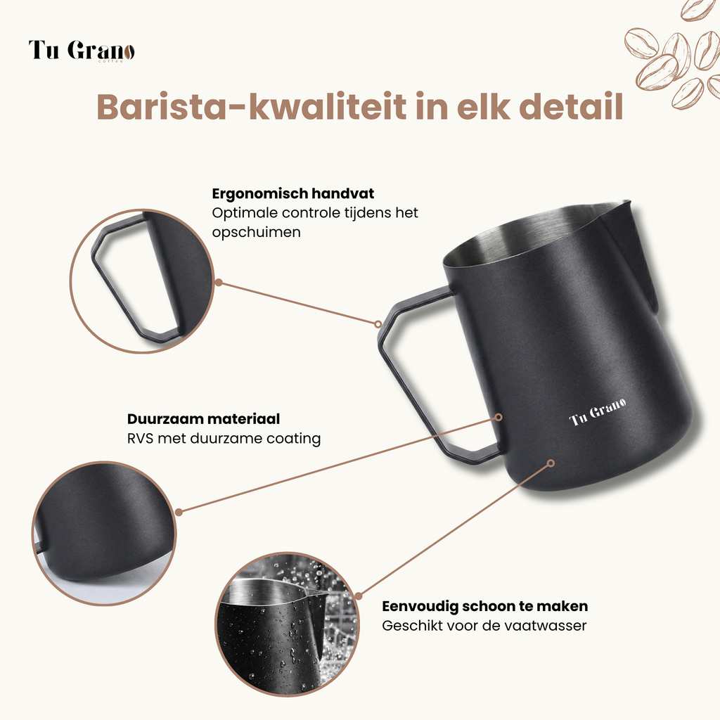 melkkan 450ml barista tool voor thuisgebruik